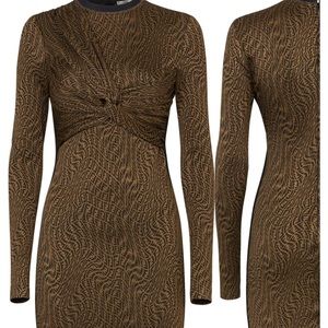 COPY - FENDI x Sarah Coleman FF Vertigo Twist Front Long Sleeve Jersey Dress